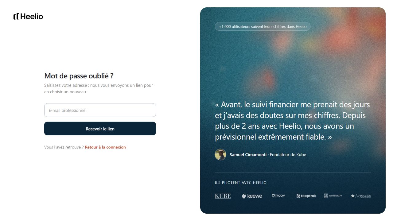 Demander un lien de récupération