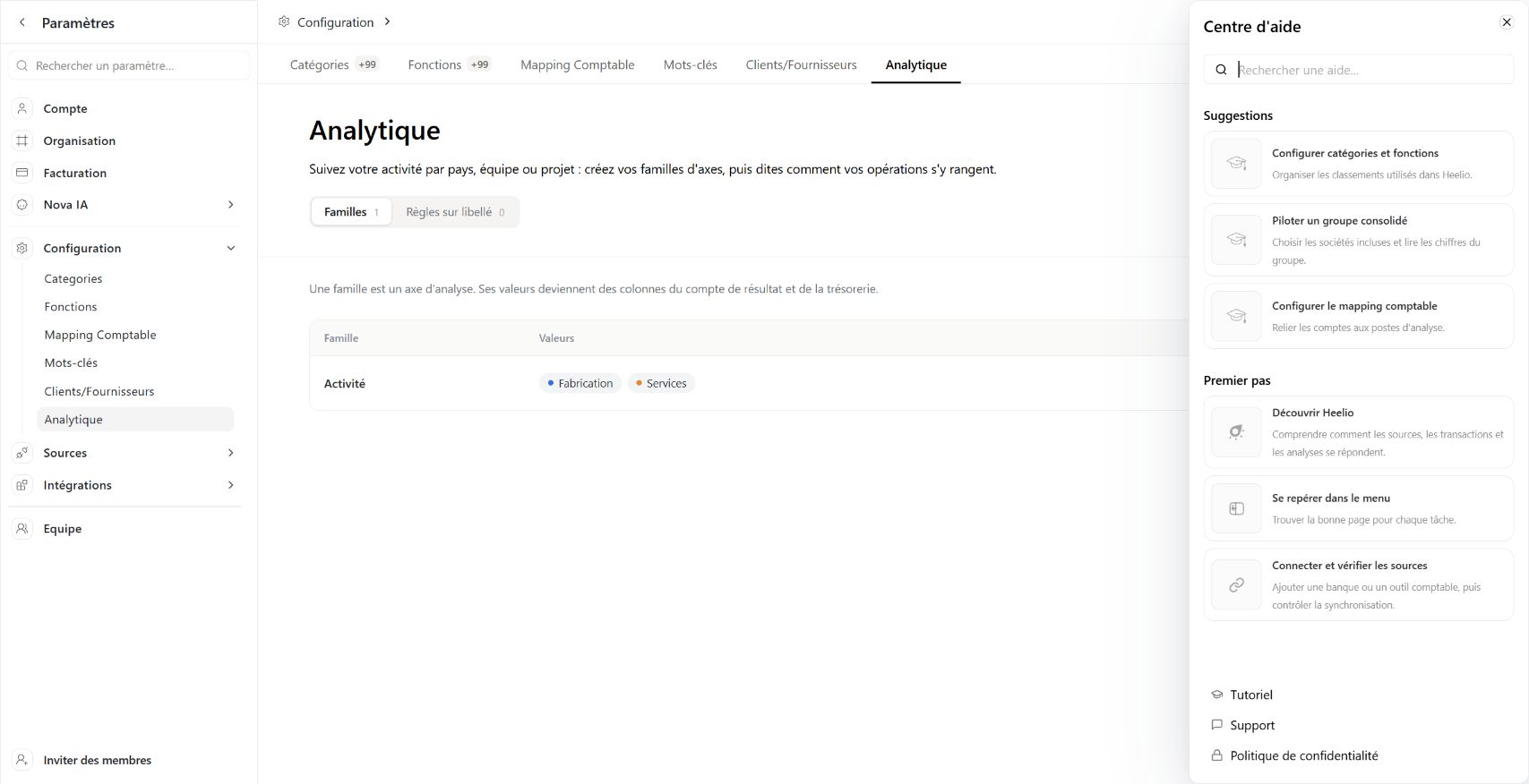 Chercher une aide depuis le logiciel