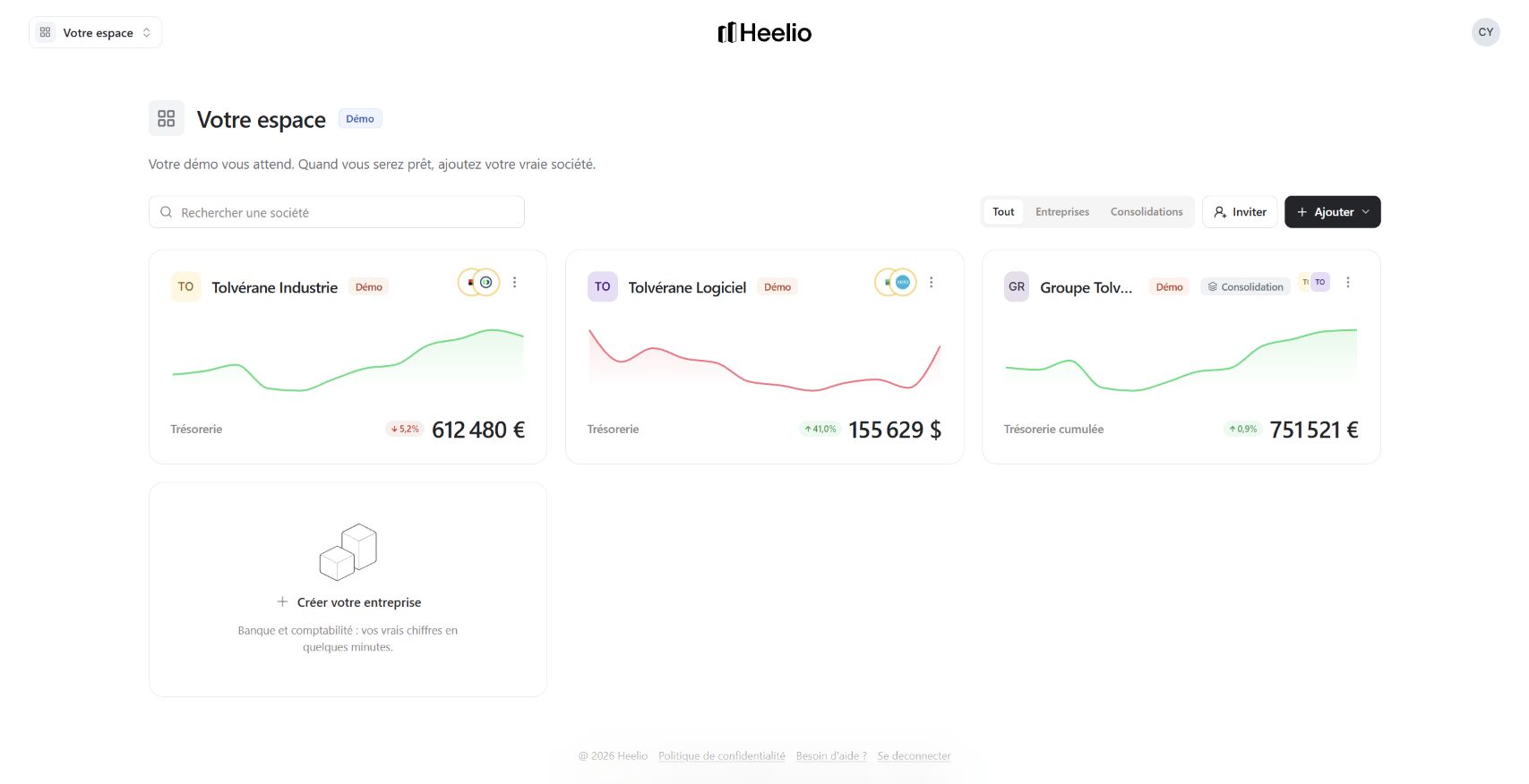 Retrouver les organisations de votre espace