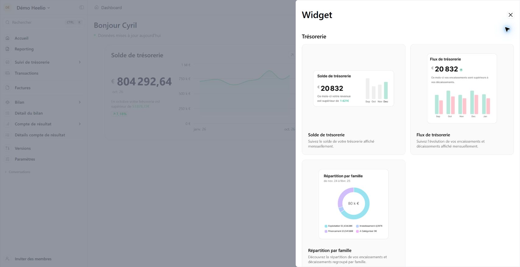 Choisir le type de widget à ajouter